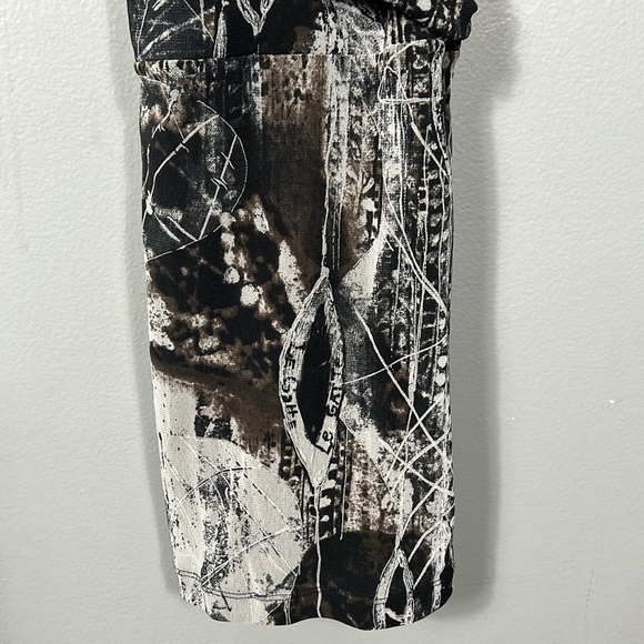 Italian Le Gatte Sheer V- neck Stretchy Mini Mesh Dress  size US 6 - Picture 3 of 13